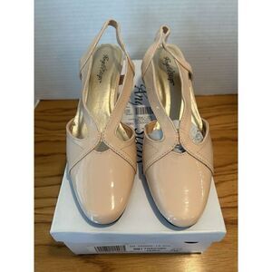Angel Steps Womens Peach Slingback Pumps Stitch II size 7W